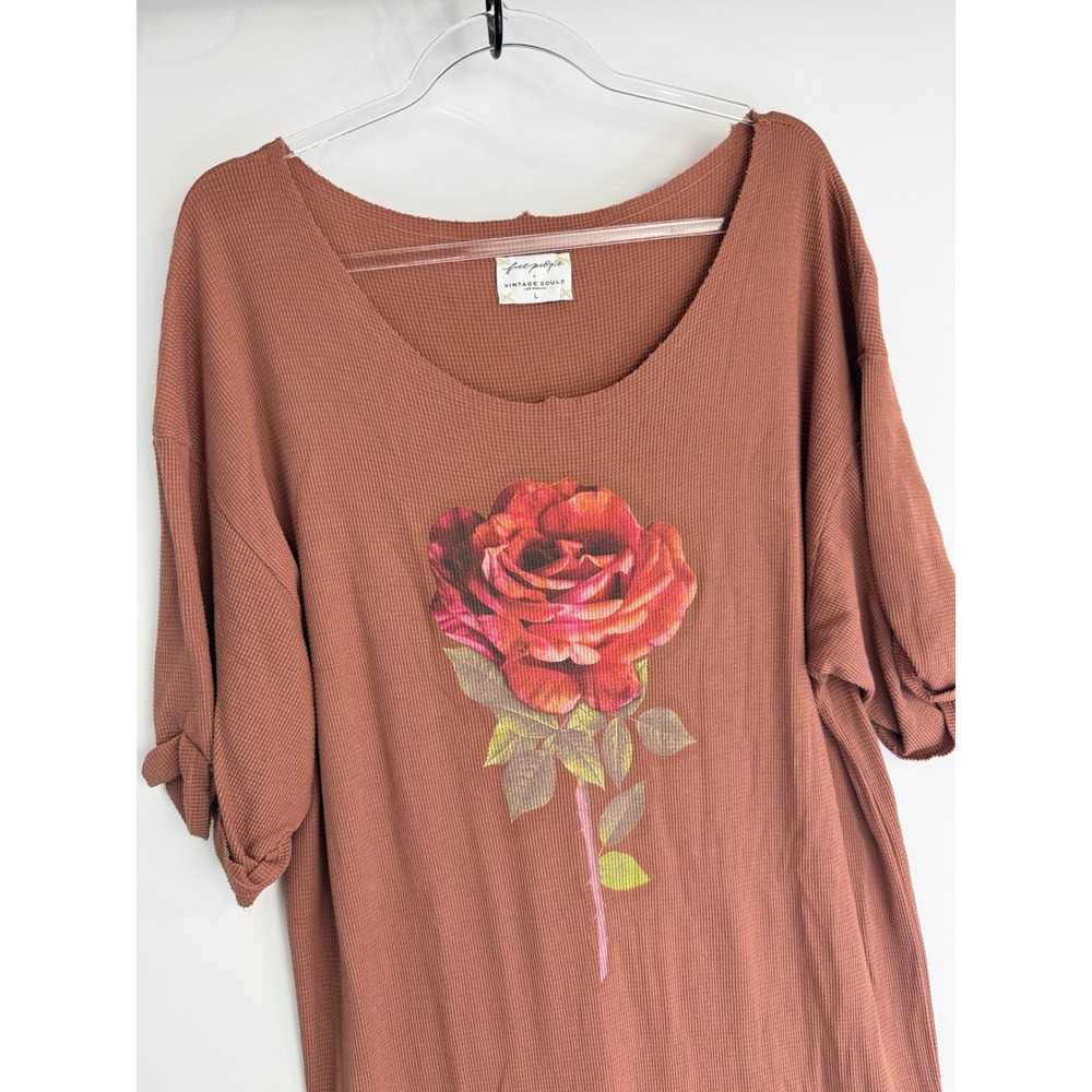 Free People x Vintage Souls Slouchy Maxi Dress with Rose Graphic - Picture 3 of 15